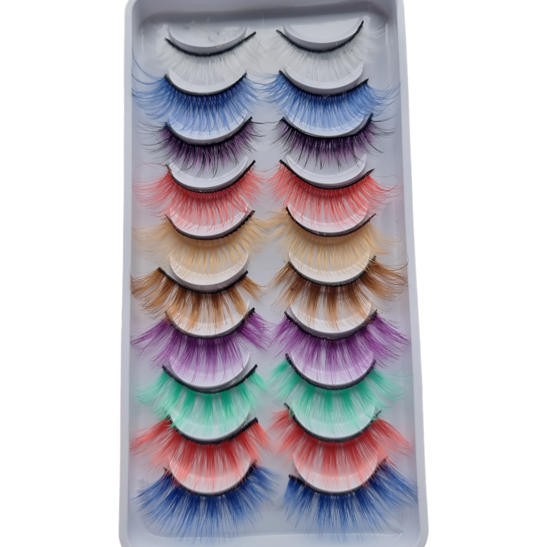 Splashy Anime Cosplay colourful strip lashes