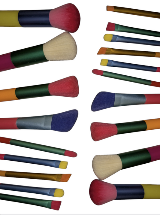 Beginners Multi Colour Makeup Brush Set