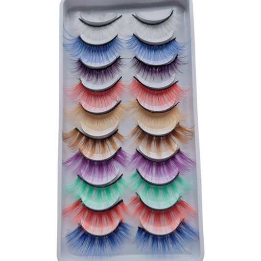 Splashy Anime Cosplay colourful strip lashes
