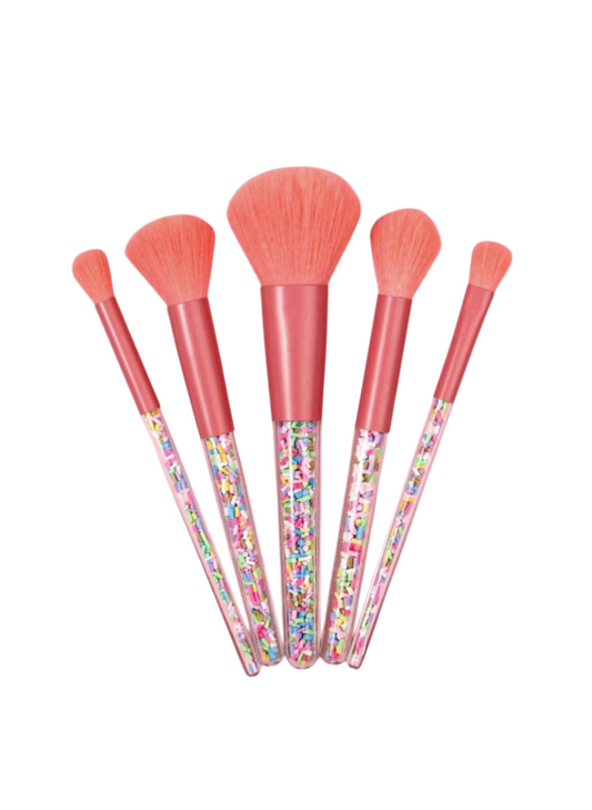 5 piece Fun sprinkle handle makeup brush set
